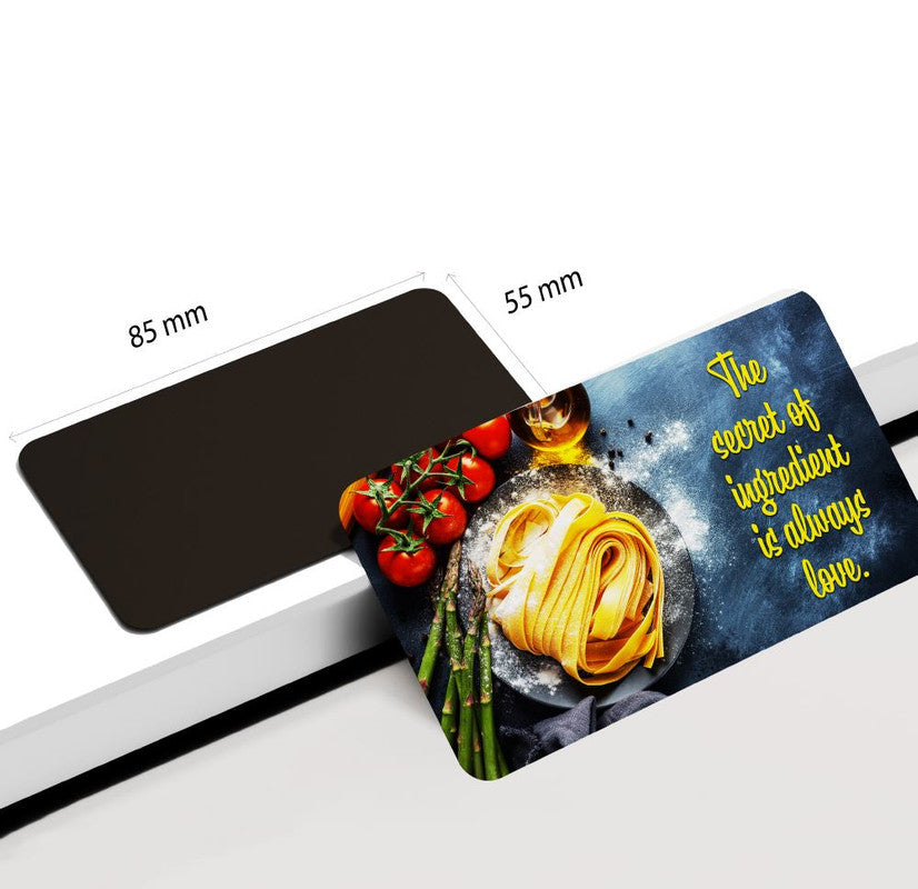 dhcrafts Rectangular Rubber Fridge Magnet Multicolor Food The Secret Ingredient Is Always Love Spaghetti D1 Rectangular Design Pack of 1 (8.6cm x 5.4cm)